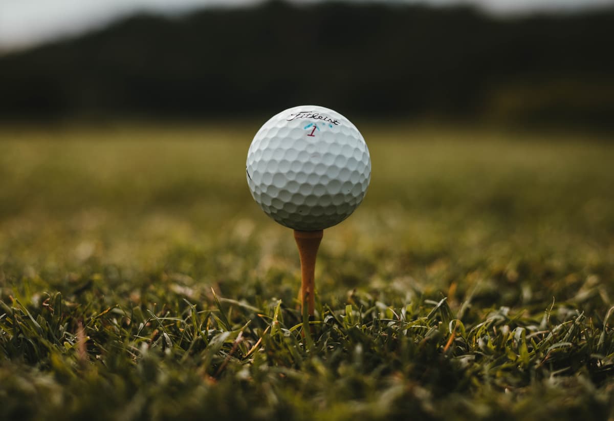 Golf ball on a tee